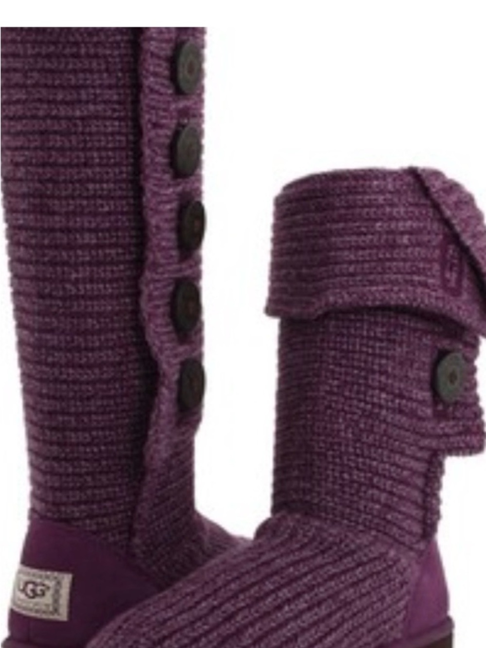 UGG Plum Knit Button-Accent Tall Boots